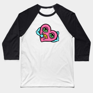 The Valentines Love Heart With a Moustache Baseball T-Shirt